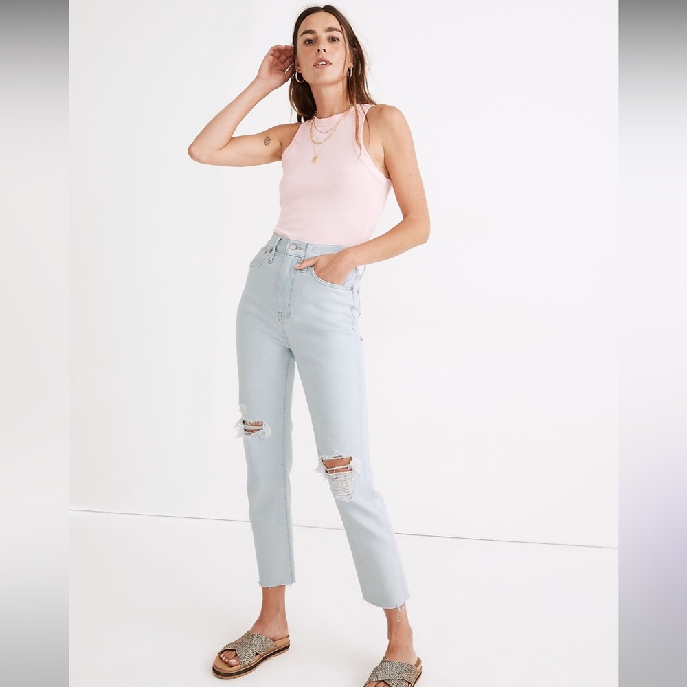 Madewell The Momjean in Harman Wash: Raw-Hem Edition Size 25/0 - Light Wash